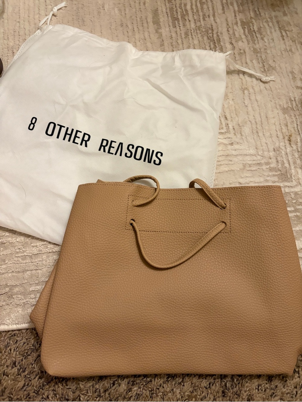 8 Other Reasons Beige/Tan Pebbled Tote